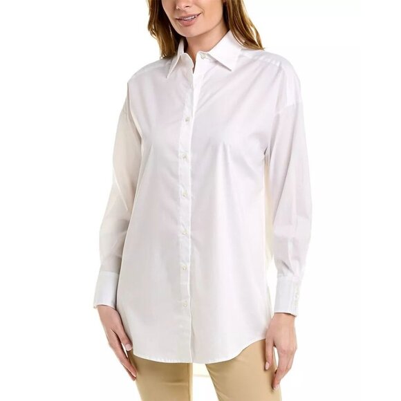 J.Mclaughlin Flannery Button Down Tunic size M NWT White - Picture 1 of 6